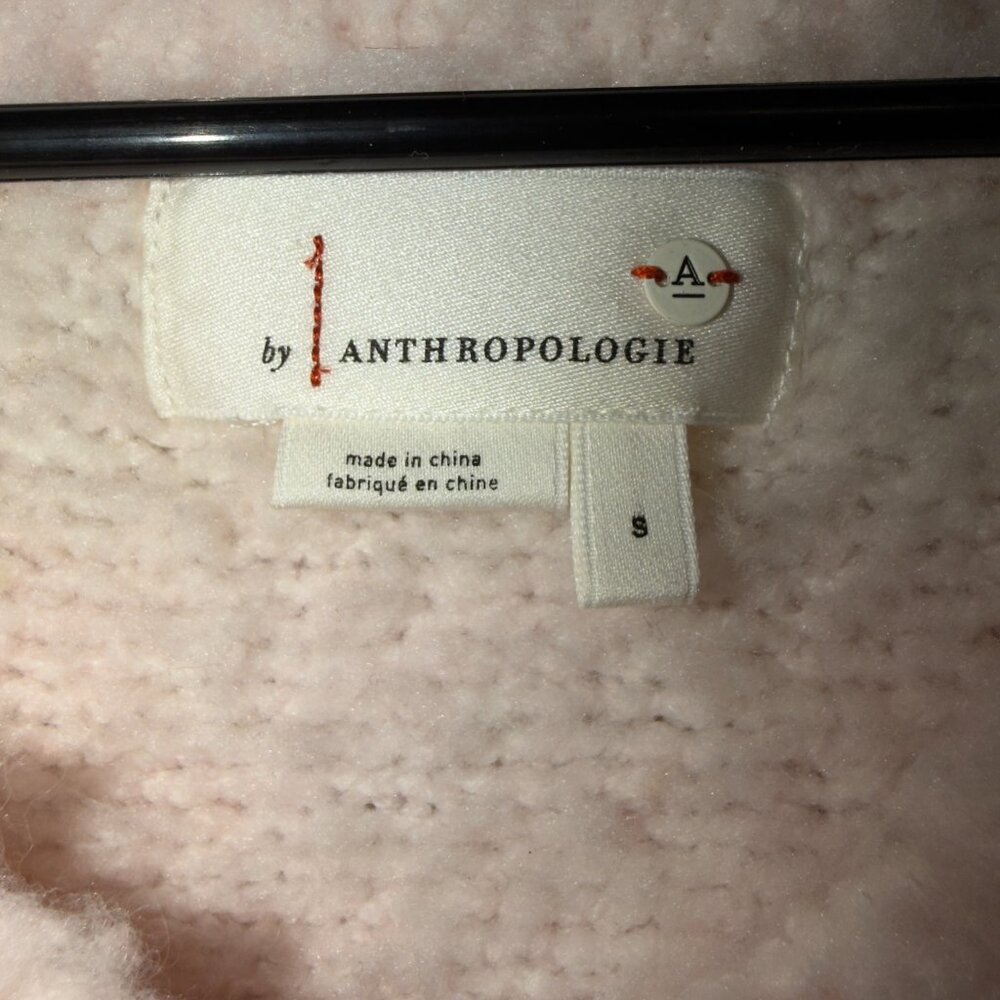 Anthropologie Women's Fuzzy Colorblock Sweater Size S V Neck - Picture 3 of 7